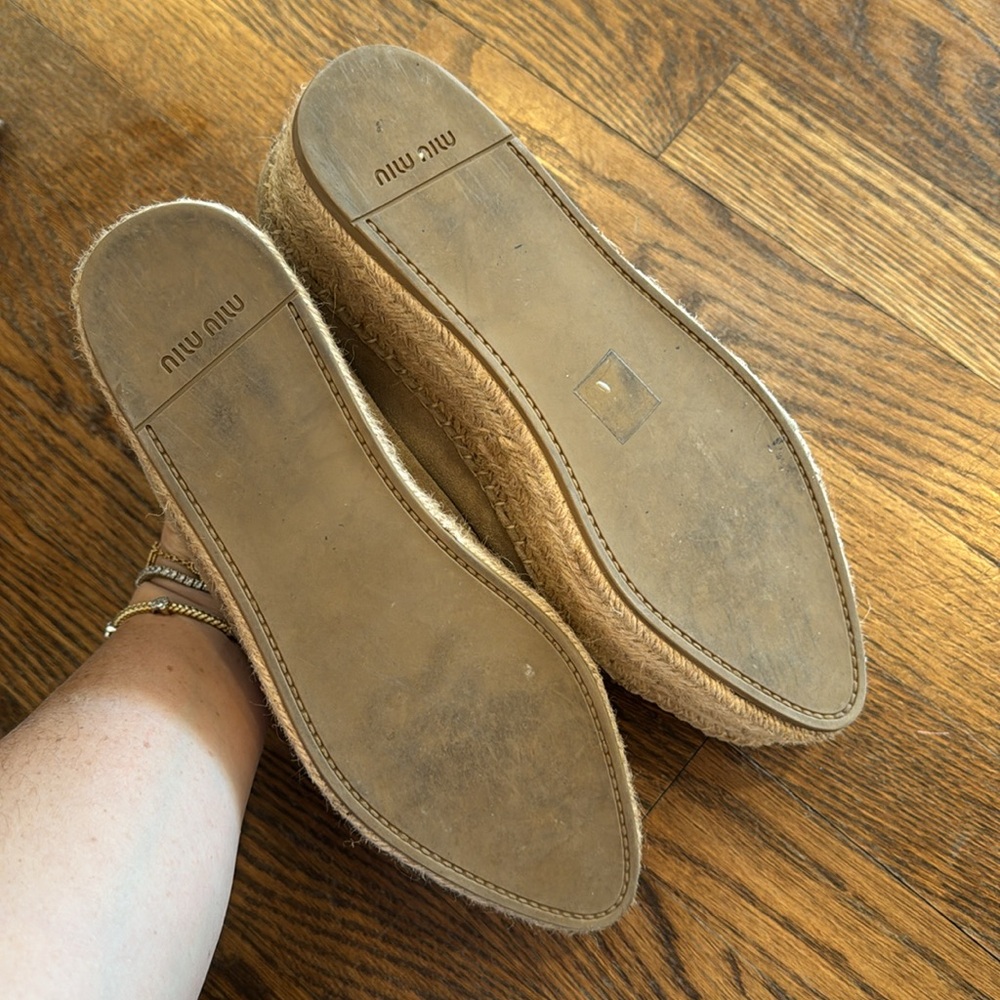 Miu Miu Deserto Suede Espadrille Platform Sneakers - Picture 13 of 16